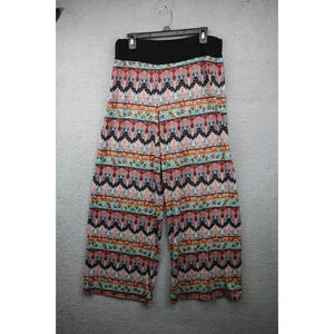 Ashley Blue Women's Wide Leg Silky Pull-On Pants-Size Large